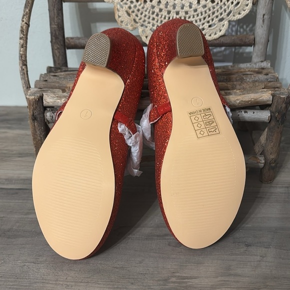 red glitter dress shoes Red Rock Glitter Mary Jane Flats - for Flower Girls, Holiday Shoes, Party Shoes, Halloween Shoes, Ruby Red Shoes